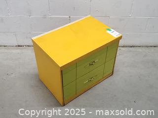 MaxSold Auction: MCM Grenier Yellow &#38; Green Nightstand - Toronto (Ontario, Canada) SELLER MANAGED Estate Sale Online Auction - Wicksteed Avenue (STORAGE)