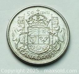 MaxSold Auction: 1958 Canada Half Dollar - Silver A - Surrey (British Columbia, Canada) SELLER MANAGED Downsizing Online Auction -  75a Avenue