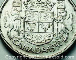 MaxSold Auction: 1958 Canada Half Dollar - Silver A - Surrey (British Columbia, Canada) SELLER MANAGED Downsizing Online Auction -  75a Avenue