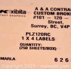 MaxSold Auction: Address Labels 1" x 4" A - Surrey (British Columbia, Canada) SELLER MANAGED Downsizing Online Auction -  75a Avenue