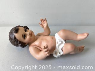 MaxSold Auction: Antique Glass-Eyed Baby Jesus Nativity Creche Sculpture Moveable Arms 8&#34; - Toronto (Ontario, Canada) PARTNER MANAGED Reseller Online Auction - Railside Road