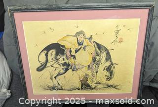 MaxSold Auction: Artist Signed Man With Horse Japanese Watercolour Painting 21&#34; - Toronto (Ontario, Canada) PARTNER MANAGED Reseller Online Auction - Railside Road