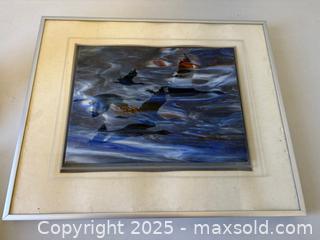 MaxSold Auction: Artist Signed Richard Bond Ducks Flying Sandblasted One Of A Kind Framed Glass Sculpture 17&#34; - Toronto (Ontario, Canada) PARTNER MANAGED Reseller Online Auction - Railside Road