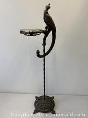 MaxSold Auction: C.1920 Art Deco Cast-Iron Signed Verona 721 Pat.Pending Figural Peacock Bird Floor Swing Ashtray 29&#34; - Toronto (Ontario, Canada) PARTNER MANAGED Reseller Online Auction - Railside Road