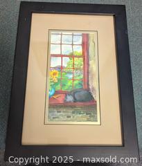 MaxSold Auction: Charming Cat In Window Sill Painting Artist Signed D Herdiman  - Toronto (Ontario, Canada) PARTNER MANAGED Reseller Online Auction - Railside Road