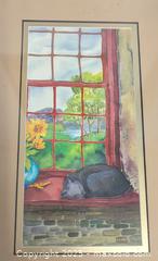 MaxSold Auction: Charming Cat In Window Sill Painting Artist Signed D Herdiman  - Toronto (Ontario, Canada) PARTNER MANAGED Reseller Online Auction - Railside Road