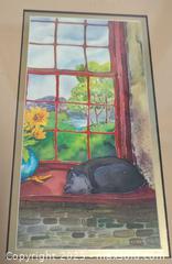 MaxSold Auction: Charming Cat In Window Sill Painting Artist Signed D Herdiman  - Toronto (Ontario, Canada) PARTNER MANAGED Reseller Online Auction - Railside Road