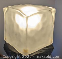 MaxSold Auction: Frosted Glass Ice Cube Table Desk Lamp Working Fine 6.5&#34; - Toronto (Ontario, Canada) PARTNER MANAGED Reseller Online Auction - Railside Road
