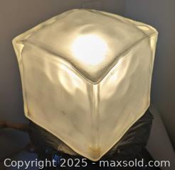 MaxSold Auction: Frosted Glass Ice Cube Table Desk Lamp Working Fine 6.5&#34; - Toronto (Ontario, Canada) PARTNER MANAGED Reseller Online Auction - Railside Road