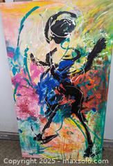 MaxSold Auction: &#34;Hidden Images&#34; Large Artist Signed Sybil Cohos 1996 Abstract Acrylic Painting On Canvas 53&#34; - Toronto (Ontario, Canada) PARTNER MANAGED Reseller Online Auction - Railside Road