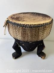 MaxSold Auction: Interesting Old African 3 Footed Tribal Tom Tom Drum Table 11&#34; - Toronto (Ontario, Canada) PARTNER MANAGED Reseller Online Auction - Railside Road