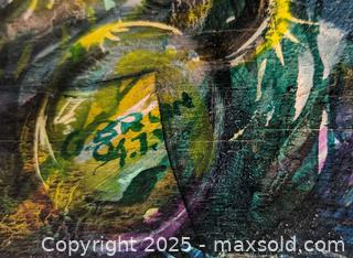 MaxSold Auction: LARGE Artist Signed G Brunt &#34;Iris Won&#34; Abstract Mixed Media Oil Painting On Board 49&#34; - Toronto (Ontario, Canada) PARTNER MANAGED Reseller Online Auction - Railside Road