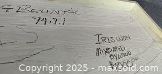 MaxSold Auction: LARGE Artist Signed G Brunt &#34;Iris Won&#34; Abstract Mixed Media Oil Painting On Board 49&#34; - Toronto (Ontario, Canada) PARTNER MANAGED Reseller Online Auction - Railside Road