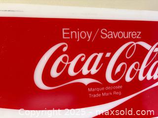 MaxSold Auction: Large Vintage Lucite Coca-Cola Advertising Sign 40&#34; - Toronto (Ontario, Canada) PARTNER MANAGED Reseller Online Auction - Railside Road