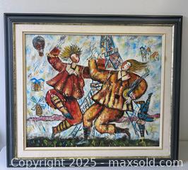 MaxSold Auction: Michael Kachan Style Vibrant Eiffel Tower Jester&#39;s Framed Oil Painting On Canvas  30&#34; - Toronto (Ontario, Canada) PARTNER MANAGED Reseller Online Auction - Railside Road