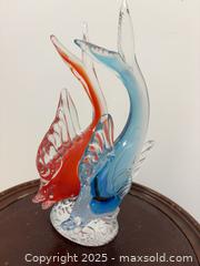 MaxSold Auction: Vibant Murano Twin Fish Blue Red Art Glass Sculpture  - Toronto (Ontario, Canada) PARTNER MANAGED Reseller Online Auction - Railside Road
