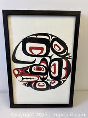 MaxSold Auction: Wood Framed Haida West Coast Indigenous Art Print Signed In Ink 20" - Toronto (Ontario, Canada) PARTNER MANAGED Reseller Online Auction - Railside Road