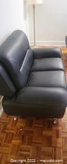 MaxSold Auction: Black Faux Leather 2-Seat Loveseat with Metal Legs - Toronto (Ontario, Canada) SELLER MANAGED Moving Online Auction - Kingston Road (CONDO)