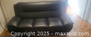 MaxSold Auction: Black Faux Leather 3-Seat Apartment Sofa with Chrome Legs - Toronto (Ontario, Canada) SELLER MANAGED Moving Online Auction - Kingston Road (CONDO)