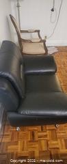 MaxSold Auction: Black Faux Leather Armchair — >42&#34; W - Toronto (Ontario, Canada) SELLER MANAGED Moving Online Auction - Kingston Road (CONDO)