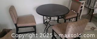 MaxSold Auction: Contemporary Upholstered Dining/Side Chair with Geometric Fabric and table - Toronto (Ontario, Canada) SELLER MANAGED Moving Online Auction - Kingston Road (CONDO)