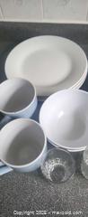 MaxSold Auction: Mixed Set (Unbranded) 5 plates. 2 mugs, 4 glasses. 2 bowls - Toronto (Ontario, Canada) SELLER MANAGED Moving Online Auction - Kingston Road (CONDO)