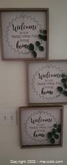 MaxSold Auction: Set of 4 Farmhouse Framed Wall Signs &#39;Welcome to our happy, crazy, fun, loving home&#39;  - Toronto (Ontario, Canada) SELLER MANAGED Moving Online Auction - Kingston Road (CONDO)