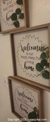 MaxSold Auction: Set of 4 Farmhouse Framed Wall Signs &#39;Welcome to our happy, crazy, fun, loving home&#39;  - Toronto (Ontario, Canada) SELLER MANAGED Moving Online Auction - Kingston Road (CONDO)