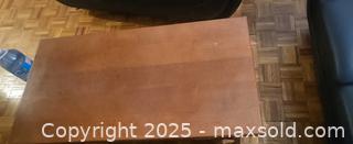 MaxSold Auction: Solid Wood Coffee Table, Medium Brown Finish with Lower Shelf - Toronto (Ontario, Canada) SELLER MANAGED Moving Online Auction - Kingston Road (CONDO)