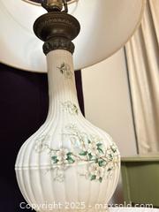 MaxSold Auction: 2 identical White lamp with flowers - Toronto (Ontario, Canada) SELLER MANAGED Moving Online Auction - Queenslea Avenue