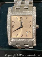 MaxSold Auction: Genuine Longines White Stainless Steel Diamond DolceVita Women&#39;s Wristwatch (24 mm). - Mississauga (Ontario, Canada) SELLER MANAGED Reseller Online Auction - Greenbower Court