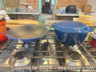 MaxSold Auction: Le Creuset & Copco Blue Enameled Cast-Iron Wok and Dutch Oven Lot - Trent Hills (Ontario, Canada) PARTNER MANAGED Estate Sale Online Auction - Allen Drive