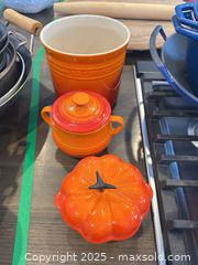 MaxSold Auction: Le Creuset Flame Orange Set of 3 - Trent Hills (Ontario, Canada) PARTNER MANAGED Estate Sale Online Auction - Allen Drive