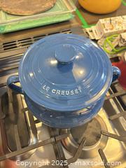 MaxSold Auction: Le Creuset Stoneware Two-Handled Covered Soup Pot, Blue - Trent Hills (Ontario, Canada) PARTNER MANAGED Estate Sale Online Auction - Allen Drive