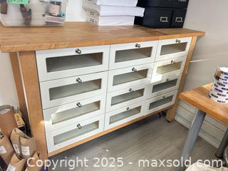 MaxSold Auction: Multi-Drawer Workbench with Butcher Block Top, 12 Drawers - Trent Hills (Ontario, Canada) PARTNER MANAGED Estate Sale Online Auction - Allen Drive