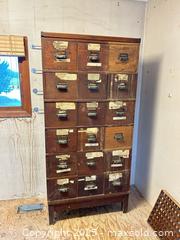 MaxSold Auction: Oak 18-Drawer Library Card Catalog / Filing Cabinet - Trent Hills (Ontario, Canada) PARTNER MANAGED Estate Sale Online Auction - Allen Drive