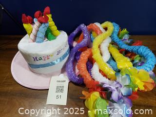 MaxSold Auction: Lot of Party Accessories: Birthday Hat &#38; Hawaiian Leis - Pickering (Ontario, Canada) SELLER MANAGED Downsizing Online Auction - Krosno Boulevard