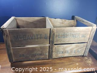 MaxSold Auction: McDavitt &#38; Lightner Wooden Fruit Crate, Brownsville, TX - Pickering (Ontario, Canada) SELLER MANAGED Downsizing Online Auction - Krosno Boulevard