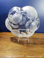 MaxSold Auction: Pressed Glass Serving Platter Bowl with Crab &#38; Shell Motif - Pickering (Ontario, Canada) SELLER MANAGED Downsizing Online Auction - Krosno Boulevard