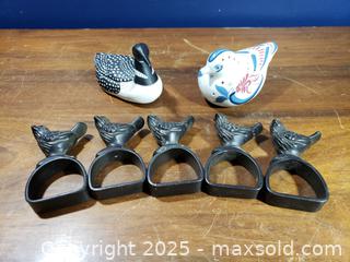 MaxSold Auction: Set of 5 Cast-Iron Bird Napkin Rings, Royal Pavilion at Brighton (Elizabeth Arden) Porcelain Bird Pomander, and Ceramic Loon - Pickering (Ontario, Canada) SELLER MANAGED Downsizing Online Auction - Krosno Boulevard