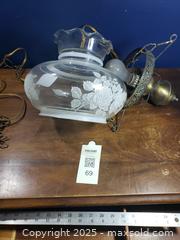 MaxSold Auction: Vintage hanging/ceiling light fixtures with etched glass shades (lot) - Pickering (Ontario, Canada) SELLER MANAGED Downsizing Online Auction - Krosno Boulevard