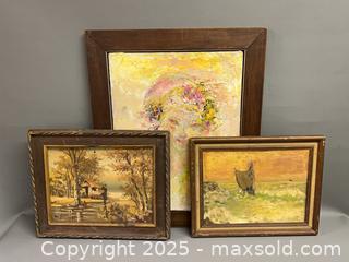 MaxSold Auction: A Group of 3 Art Paintings  - Cranston (Rhode Island, USA) PARTNER MANAGED Downsizing Online Auction - Elmwood Avenue