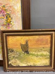 MaxSold Auction: A Group of 3 Art Paintings  - Cranston (Rhode Island, USA) PARTNER MANAGED Downsizing Online Auction - Elmwood Avenue