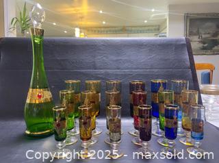 MaxSold Auction: Bohemian liquor decanter set   - Markham (Ontario, Canada) SELLER MANAGED Downsizing Online Auction - Loring Crescent