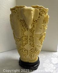 MaxSold Auction: Chinese style carved elephant handle vase  - Markham (Ontario, Canada) SELLER MANAGED Downsizing Online Auction - Loring Crescent