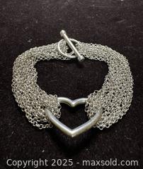 MaxSold Auction: Multi Strand Italian Sterling Silver Heart Toggle Bracelet - Markham (Ontario, Canada) SELLER MANAGED Downsizing Online Auction - Loring Crescent