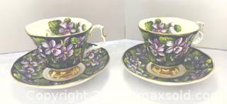 MaxSold Auction: Pair of Royal Albert purple violet bone china teacup & saucer - Markham (Ontario, Canada) SELLER MANAGED Downsizing Online Auction - Loring Crescent