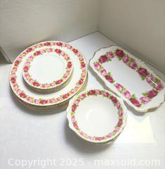 MaxSold Auction: Royal Albert old english rose plate set  - Markham (Ontario, Canada) SELLER MANAGED Downsizing Online Auction - Loring Crescent