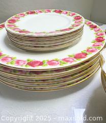 MaxSold Auction: Royal Albert old english rose plate set  - Markham (Ontario, Canada) SELLER MANAGED Downsizing Online Auction - Loring Crescent