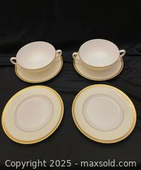 MaxSold Auction: Royal Chelsea bone china soup bowl with saucer & bread plate - Markham (Ontario, Canada) SELLER MANAGED Downsizing Online Auction - Loring Crescent